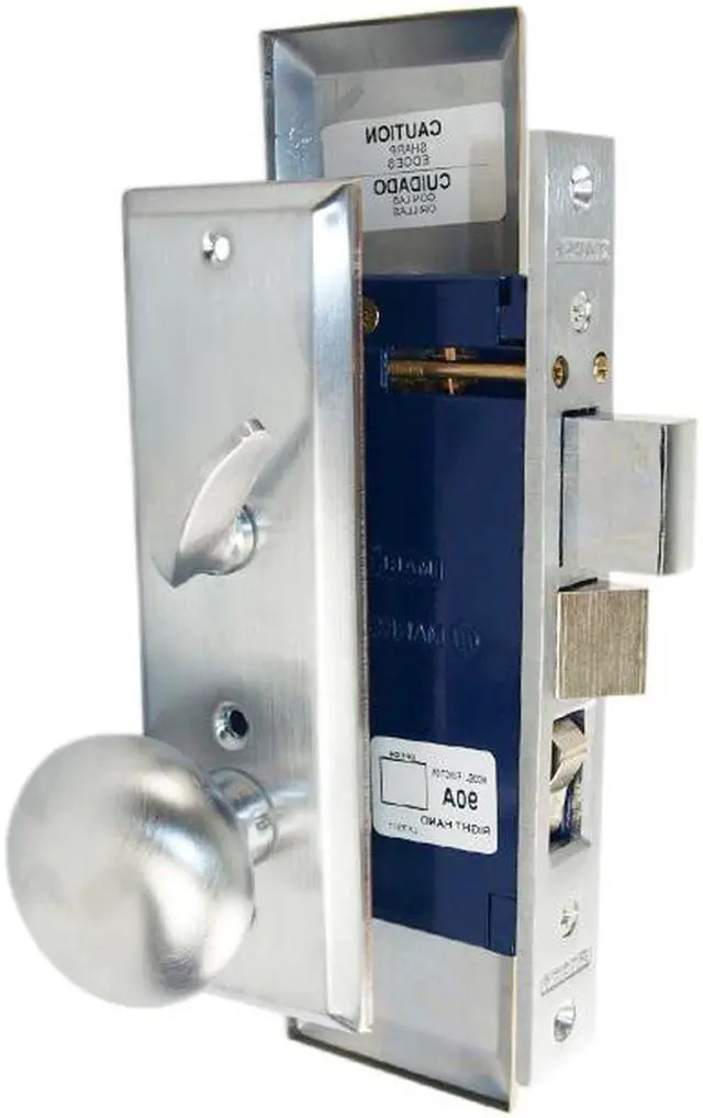 Alt view image 3 of 6 - Marks Metro 114A/26D Satin Chrome Right Hand Mortise Entry, Thru Bolted, Lockset, Lock Set