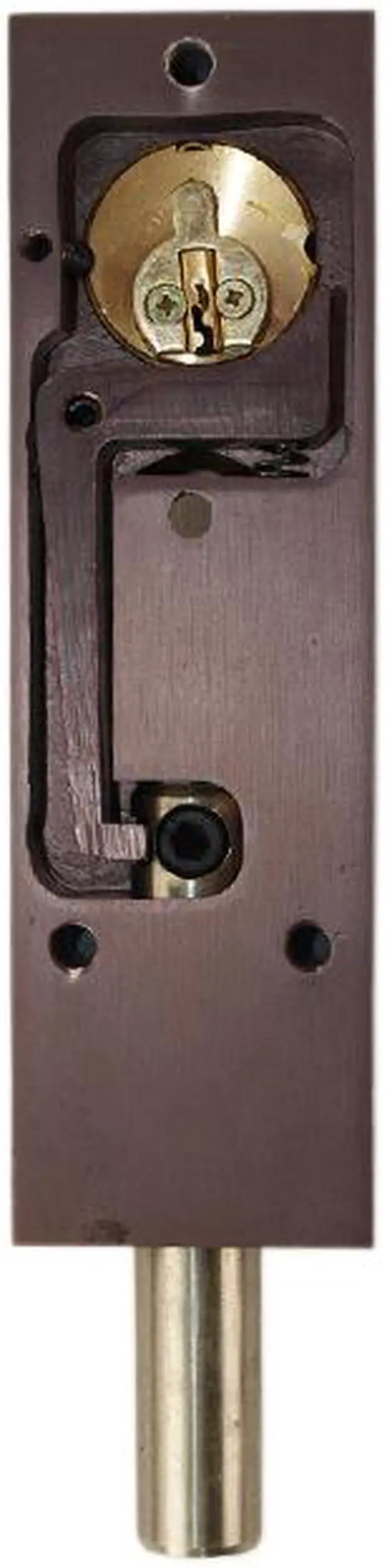 Alt view image 3 of 7 - Progressive Hardware R1000 DU Duranodic Drop Bolt Lock for Revolving Doors and Other Applications