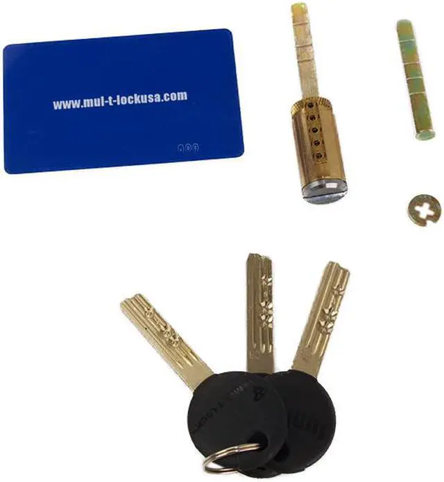 Alt view image 4 of 5 - MUL-T-LOCK Junior - Satin Chrome US26D Finish, Key In Knob (K.I.K.) Plug Replacement Cylinder for Lever and Knob Cylindrical Locksets / Deadbolts with Fixed and Lazy Tails, HIGH SECURITY, 008 KEYWAY