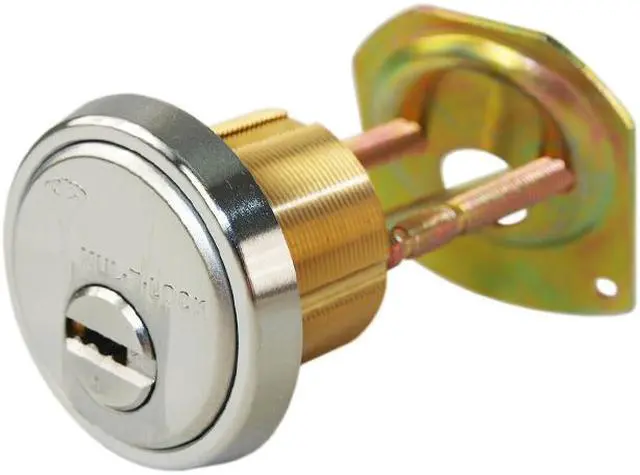 Alt view image 2 of 7 - MUL-T-LOCK Junior - Rim/Mortise 1-1/8" Cylinder (Rimo) Combo (Interchangeable) Solid Brass Construction, HIGH SECURITY, 008 KEYWAY, Satin chrome US26D Finish