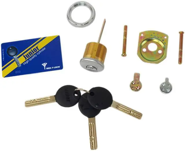 Alt view image 7 of 7 - MUL-T-LOCK Junior - Rim/Mortise 1-1/8" Cylinder (Rimo) Combo (Interchangeable) Solid Brass Construction, HIGH SECURITY, 008 KEYWAY, Satin chrome US26D Finish