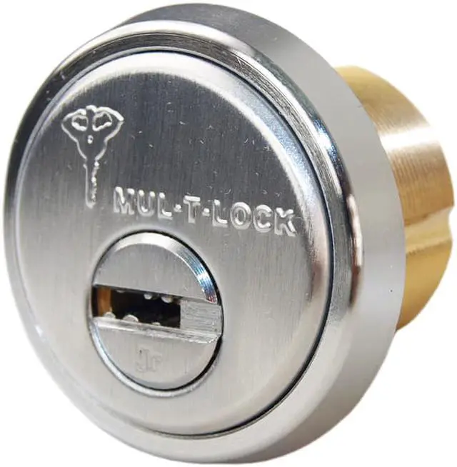 Alt view image 5 of 7 - MUL-T-LOCK Junior - Rim/Mortise 1-1/8" Cylinder (Rimo) Combo (Interchangeable) Solid Brass Construction, HIGH SECURITY, 008 KEYWAY, Satin chrome US26D Finish