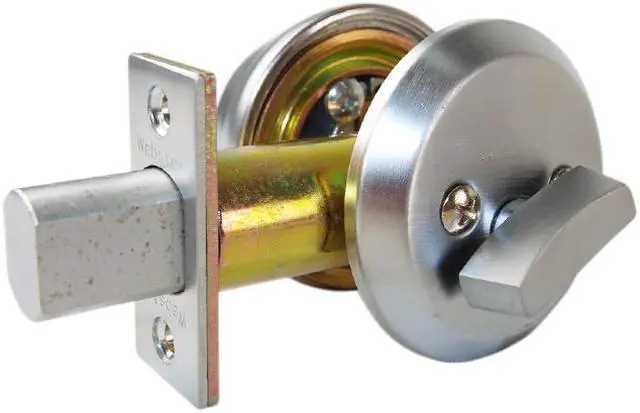 Alt view image 3 of 7 - Maxtech Satin Chrome US26D Hercules Single Cylinder Heavy Duty Security Deadbolt Lock