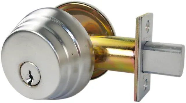 Main image of Maxtech Satin Chrome US26D Hercules Single Cylinder Heavy Duty Security Deadbolt Lock