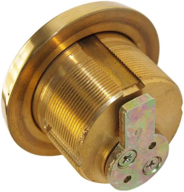 Alt view image 3 of 5 - Super Lock (Like MUL-T-LOCK), Solid Replacement 1" Mortise Cylinder Lock, Polished Brass US3, HIGH SECURITY, 006 KEYWAY
