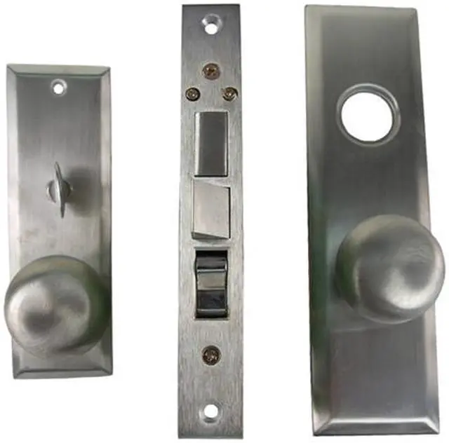Alt view image 4 of 6 - Guard Security Metro Version (Like Marks 114A/26D) P8888RAKSC Satin Chrome 26D Right Hand Apartment Mortise Entry Lockset, self-Adjusting spindles with Screwless Knobs Thru Bolted Lock Set