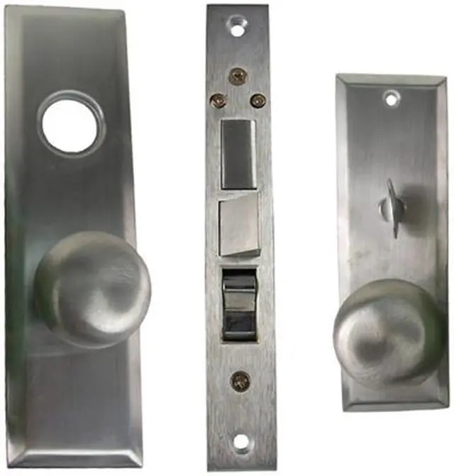 Alt view image 4 of 6 - Guard Security Metro Version (Like Marks 114A/26D) P8888LAKSC Satin Chrome 26D Left Hand Apartment Mortise Entry Lockset, self-Adjusting spindles with Screwless Knobs Thru Bolted Lock Set