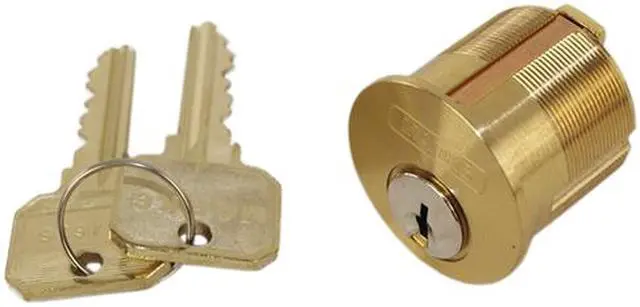 Alt view image 5 of 5 - Marks Metro Mortise Cylinder, 2161/3-1C, Polished Brass 1-1/8" Solid Replacement Mortise Cylinder Lock
