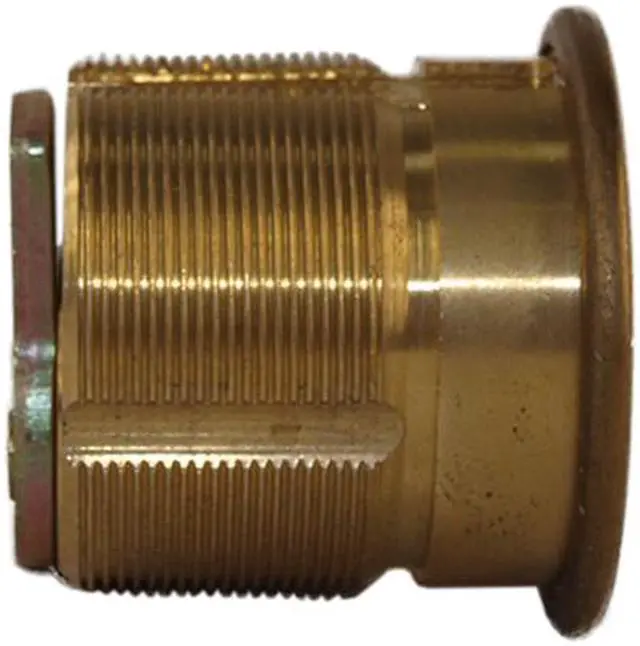 Alt view image 2 of 3 - Maxtech Polished Brass US3 Brass Replacement 1-1/8" Mortise Solid Cylinder Lock With Arrow AR1 Keyway