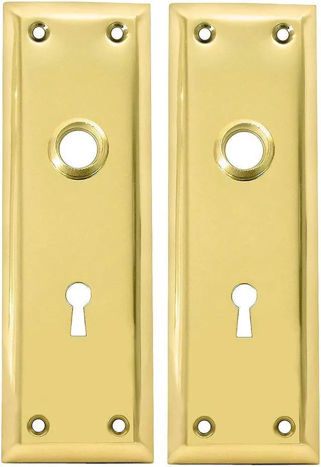 Alt view image 2 of 2 - Ilco 213-04-51 Brass Bit Key Trim Plates 7" x 2-1/4" For Mortise Locksets