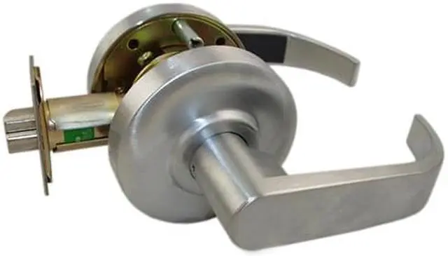 Alt view image 2 of 2 - Maxtech, LKLE13015R-26, Satin Chrome US26D, Classroom, Office Vestibule, Passage Always Open OR Storeroom Always Locked, Grade 2 Commercial Cylindrical ADA Curved Lever Lockset