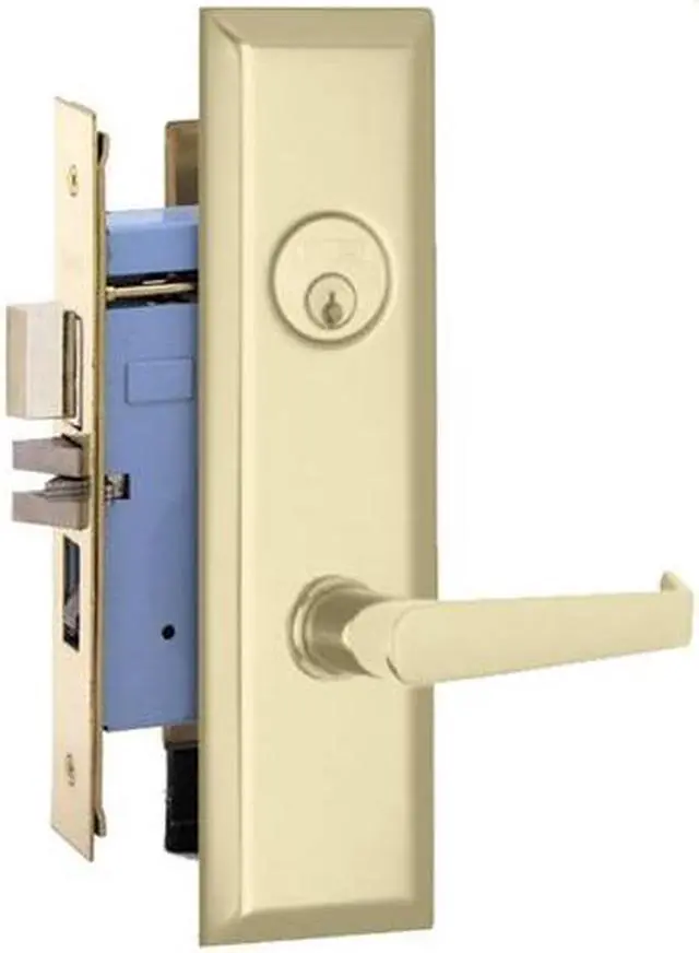 Main image of Marks New Yorker 7NY92A/3, Polished Brass Right Hand Mortise Entry Lock Set, Screwless Lever Thru-Bolted Lockset