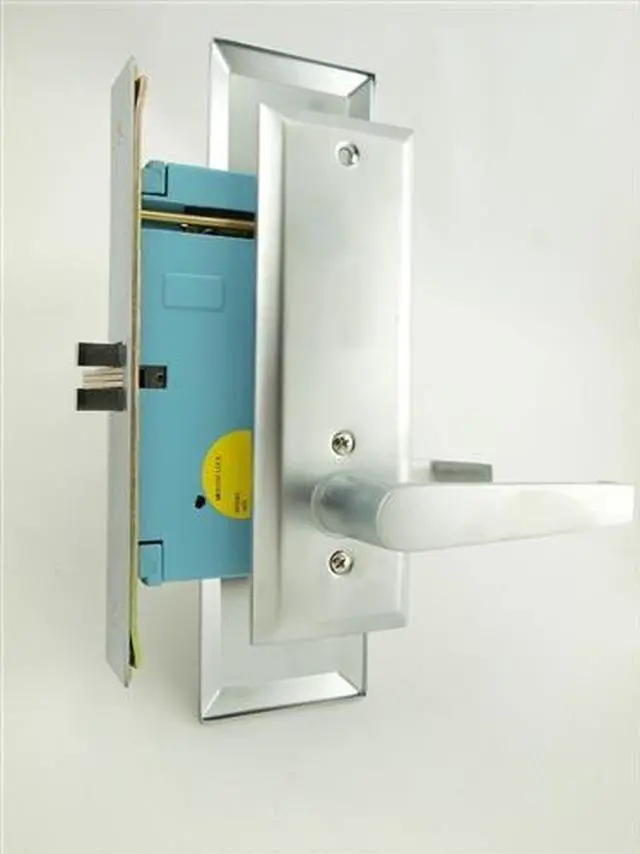 Alt view image 2 of 2 - Marks New Yorker 7NY92DW/26D, Satin Chrome 26D Left Hand Mortise Lock Lever Vestibule Function Always Locked Storeroom Latch Only 2-3/4" Lock Set, Screwless Lever Thru Bolted Lockset