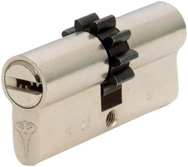 Main image of Mul-T-Lock E33G33D-26 Euro Profile Double Cylinder NIckel Satin US26 With A Gear An Interior Turn Knob And High Security 006 Keyway