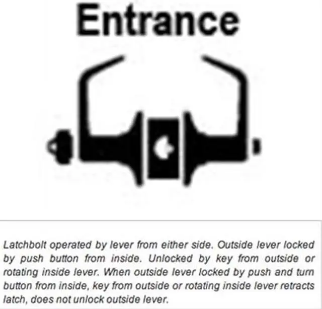 Alt view image 3 of 3 - Em-D-Kay TSSL40003 Polished Brass US3 Entry Entrance Grade 2 Commercial Cylindrical ADA Angled Lever Lockset