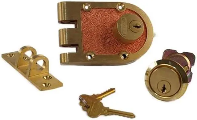 Alt view image 2 of 3 - Segal 687 Solid Bronze Jimmy Proof Deadlock Double Cylinder Lock Set, Commercial Grade Locksmith Quality, Bronze (US10)