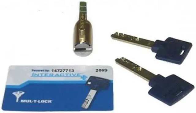 Alt view image 2 of 2 - Mul-T-Lock KIKSH-26-206 Satin Chrome 26D Key In Knob And Lever Replacement Cylinder With Tail Piece For Schlage / Arrow With High Security Interactive + 206 Keyway