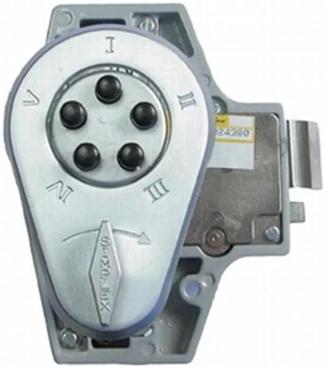 Main image of Simplex 919-26D Satin Chrome US26D Heavy Duty Mechanical Pushbutton Combination Lock With 5/8" Deadlocking Spring Latch And Angle Strike (No Key)