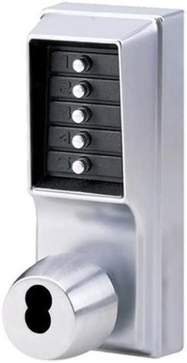 Main image of Simplex 1021B-26D Satin Chrome US26D Mechanical Heavy Duty Knob Pushbutton Combination Lock For SFIC Best And Equivalent Cores (Core Sold Separately)