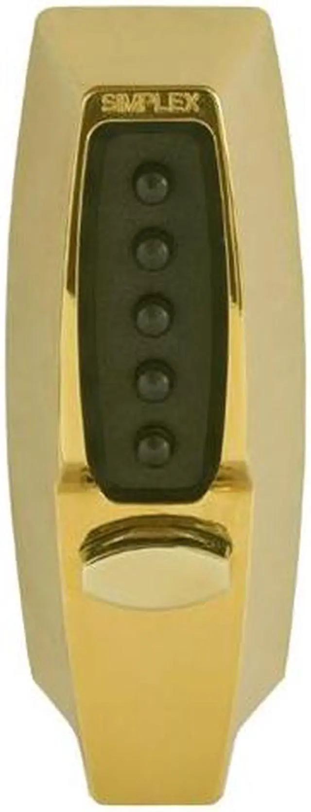 Alt view image 2 of 2 - Simplex 7108-03 Bright Brass Mechanical Pushbutton Combination Lock With Tubular Deadbolt And 2-3/8" Backset (NO KEY)