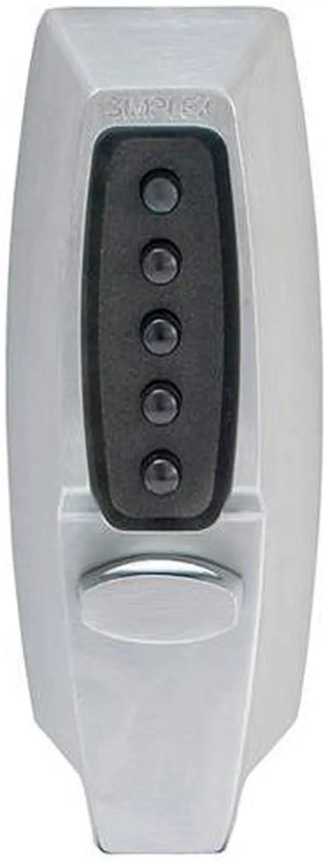 Main image of Simplex 7102-26D Satin Chrome Mechanical Pushbutton Combination Lock With Tubular Deadbolt And 2-3/4" Backset (NO KEY)