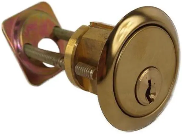 Main image of Maxtech Polished Brass US3 Finish Replacement Rim Solid Cylinder Lock For Doors 1-3/8" - 2-1/4" Thick