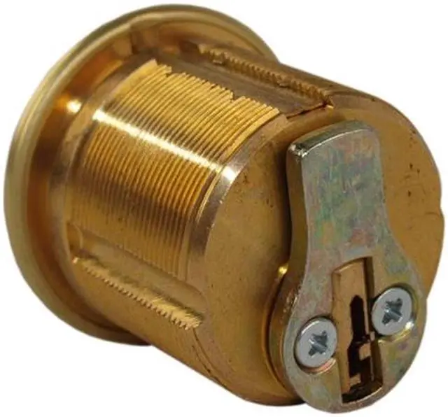 Alt view image 2 of 2 - Ilco 7205YA1-03 Polished Brass US3 Solid Brass Replacement 1-1/4" Mortise Cylinder Lock With Yale YA1 Keyway