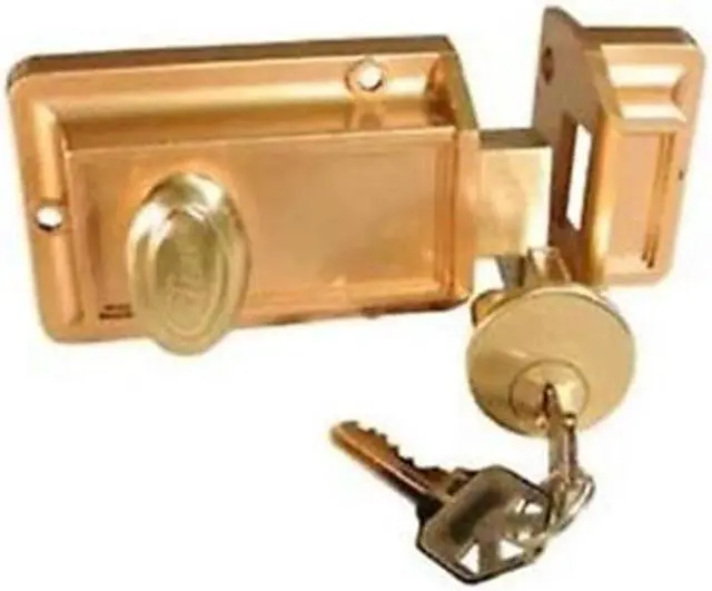 Main image of Ilco 545-53-51 Bronze Surface Mount Deadlock With Angle Strike Plate And Kwikset KW1 Keyway