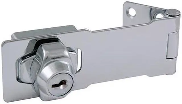 Main image of Ultra Hardware, 31815, 4-1/2" Polished Chrome Key Cylinder Keyed Hasp Lock