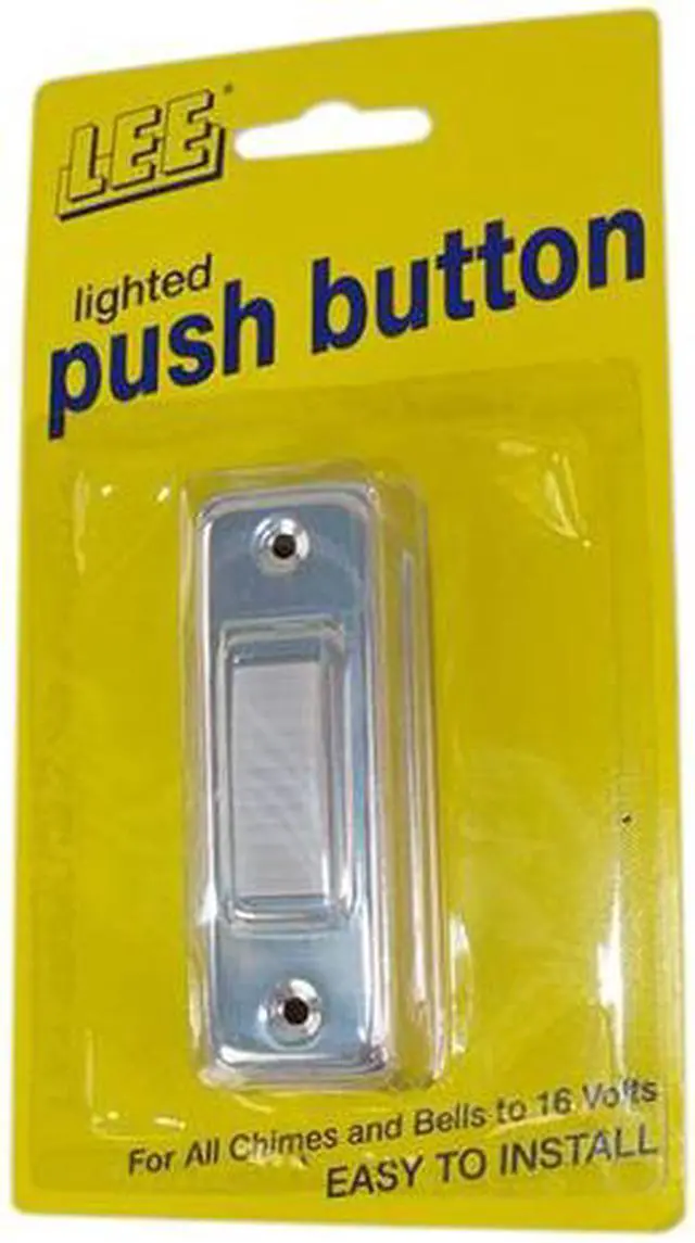 Main image of Lee Electric BC265LS Chrome Wired Box Push Button With White Lighted Button For Bell