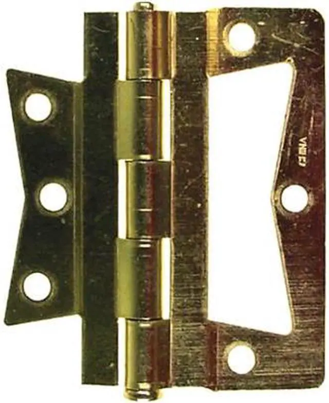 Main image of Tuff Stuff 86235 Polished Brass Plated 3-1/2" Non-Mortise Hinges With Screws (1 Pair)