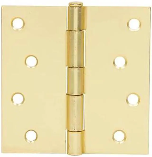 Main image of Tuff Stuff 86140 Brass Plated 4" x 4" Butt Hinges With Screws (1 Pair)