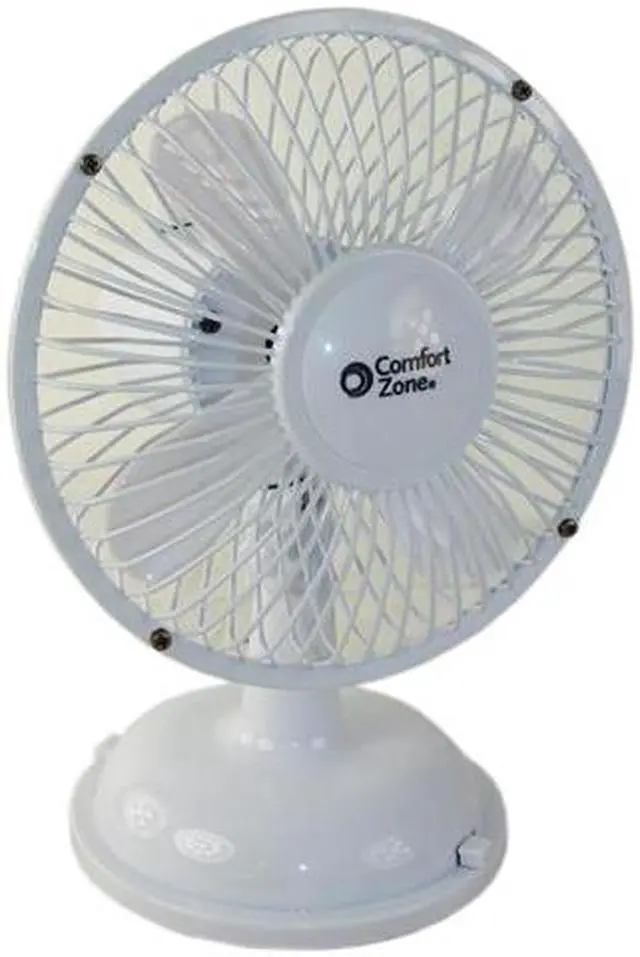 Main image of Comfort Zone CZ5USBWT White 5" Mini Oscillating Desk Fan Powered By USB or 4 x AA Batteries, Dual Powered