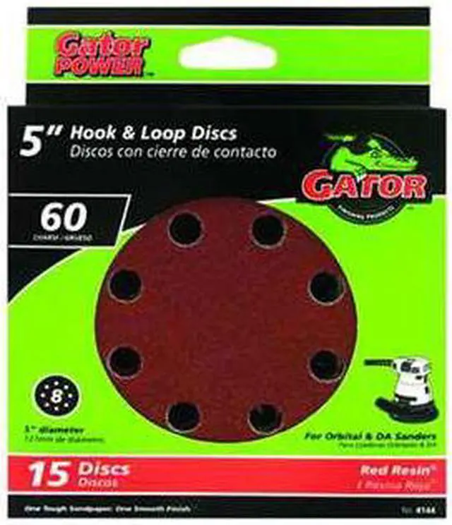 Alt view image 3 of 5 - Ali Industries 4144 5-Inch 60-Grit 8-Hole Hook &  Loop 15-Pack Hook &  L