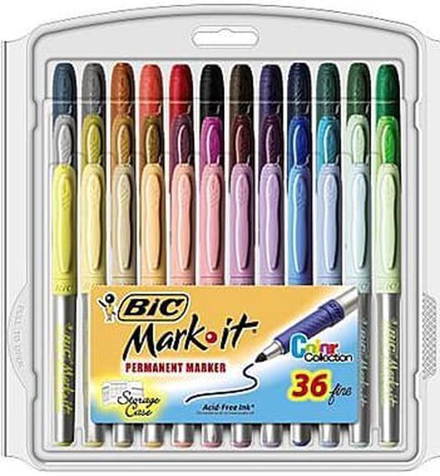 BIC Intensity Fashion Permanent Markers, Fine Point, Assorted Colors,  36-Count