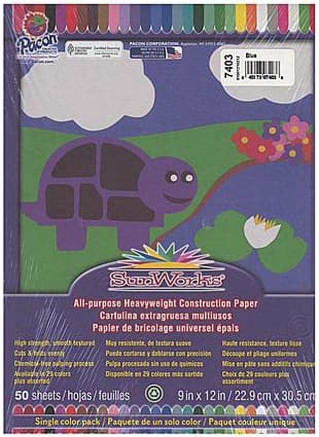 Alt view image 3 of 7 - Pacon 7403 SunWorks Construction Paper  Heavyweight  9 x 12  Blue  50 Sheets