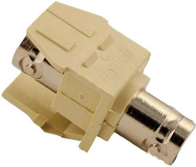 Alt view image 2 of 6 - Leviton 41084-BIF BNC QuickPort Adapter, Nickel-Plated, Ivory