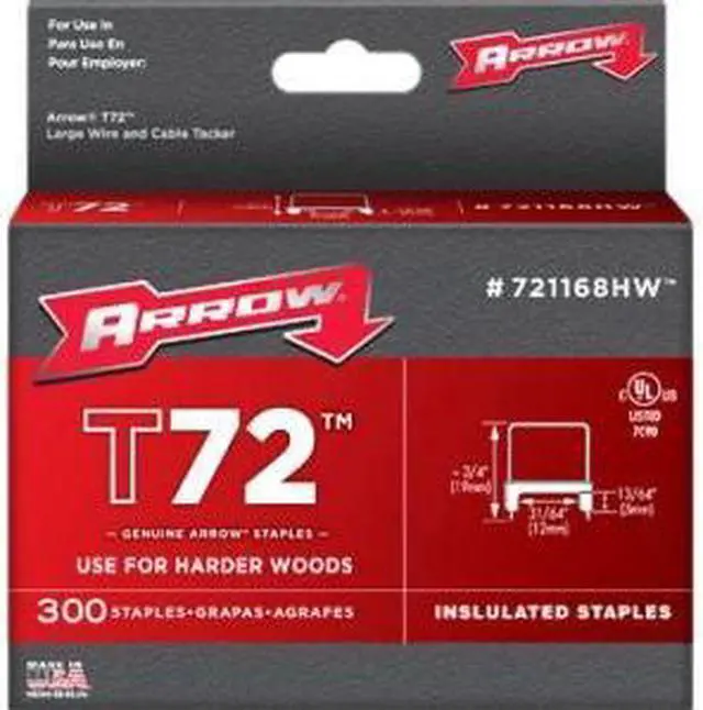 Alt view image 3 of 7 - Arrow Fastener 721168HW T72 31/64 Inch (12mm) Natural Staples, 300/Pk