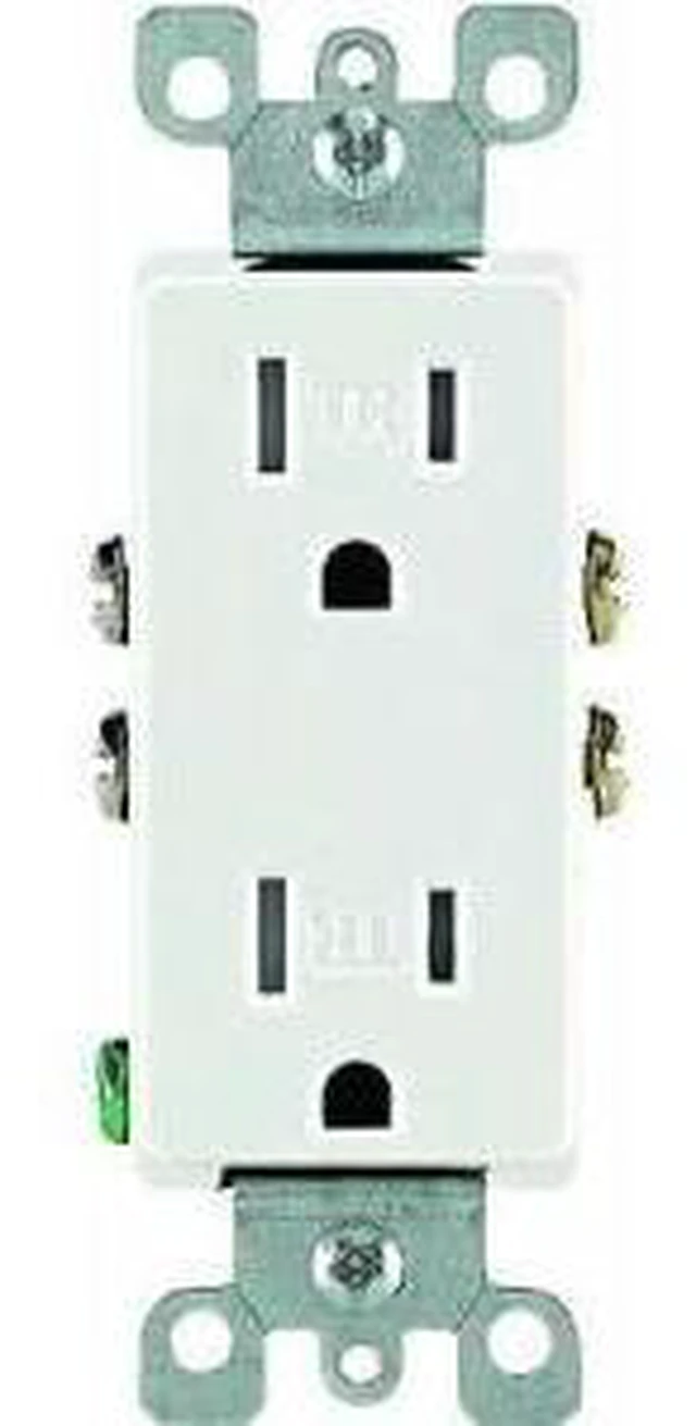 Alt view image 3 of 5 - Leviton T5325-W Tamper Resistant Decora Receptacle, 15A, 125V, White