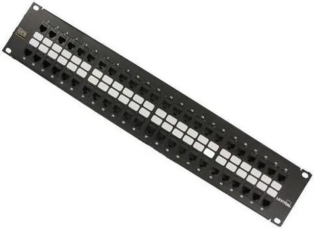 Main image of LEVITON TELCOM 5G270U48 CAT5E PRELOADED PATCH PANEL BLACK 48 PORT
