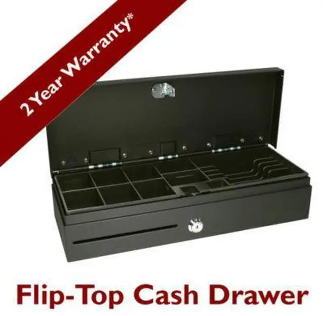 Alt view image 2 of 2 - FLIPTOP CASH DRAWER;EPSON INTF STAINLESS LID;8 COIN X 6 BILL