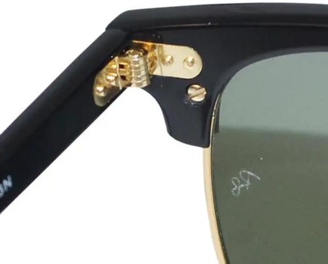 Alt view image 5 of 6 - Ray-Ban Classic Clubmaster RB3016 W0365 Black Arista Gold Frame G-15 Lens