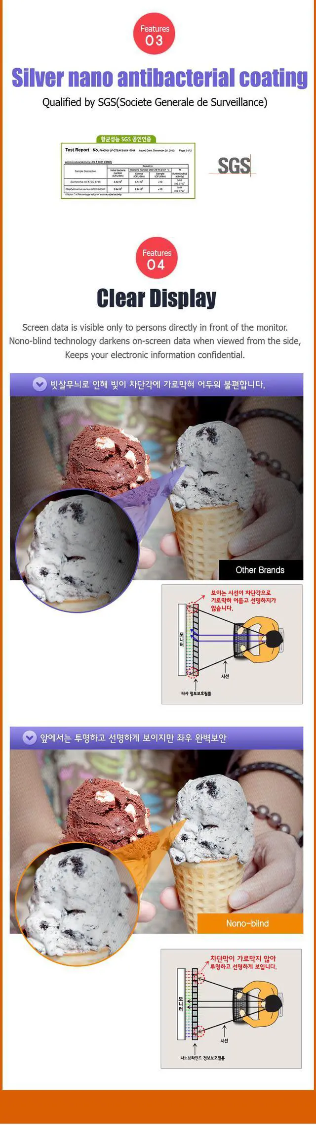 Alt view image 6 of 7 - [23" Wide C 510mm (W) x 289mm (H)] NANOBLIND Privacy Screen Filter Film for 23-inch LCD Monitor