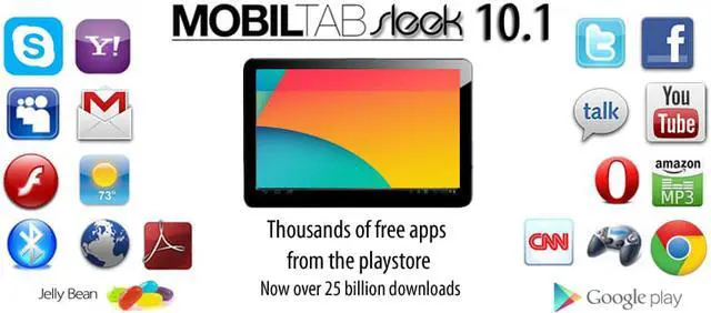 Alt view image 4 of 10 - Mobiltab Inc Android Tablet 10.1" Mobiltab Sleek Quad core 1.6GHZ 16GB HD IPS 1280*800 Dual Camera