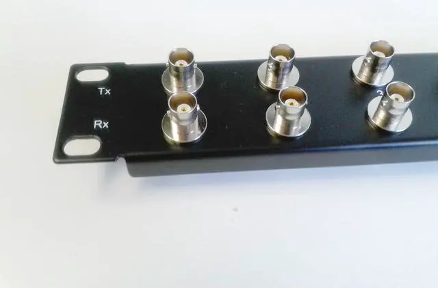 Alt view image 4 of 4 - Patch panel 1U 24 port BNC 75 ohm female to female 19 inch PP-BNC/24