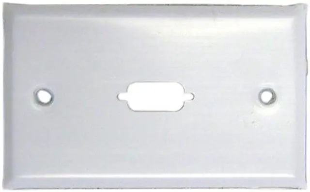 Main image of VGA or DB9 D-Sub Port Single Gang Wall Plate White Stainless Steel 2-piece pack