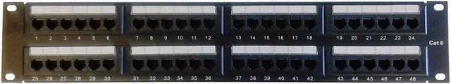Main image of Patch panel CAT6 UTP 48 port 5-pack 2U 110 IDC T568A & B 22~24AWG unshielded