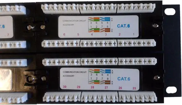 Alt view image 5 of 7 - Patch panel CAT6 UTP 48 port 5-pack 2U 110 IDC T568A & B 22~24AWG unshielded