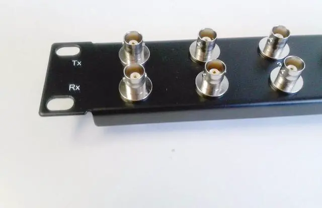 Alt view image 4 of 4 - Patch panel 24 port BNC 5-pack 19 inch 75 ohm female to female 1U PP-BNC/24