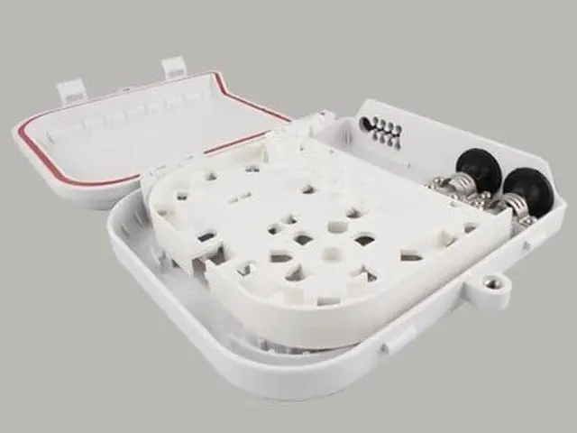 Alt view image 3 of 3 - Outdoor FTTH Fiber Termination Box 8 Ports UV Resistant Wall Mount High Impact Plastic SC Foot Print